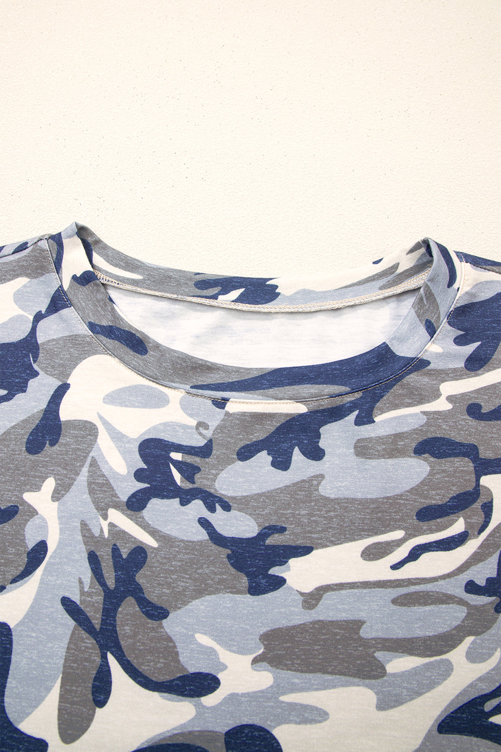 Green Plus Size Camo Print Crew Neck Short Sleeve Tee