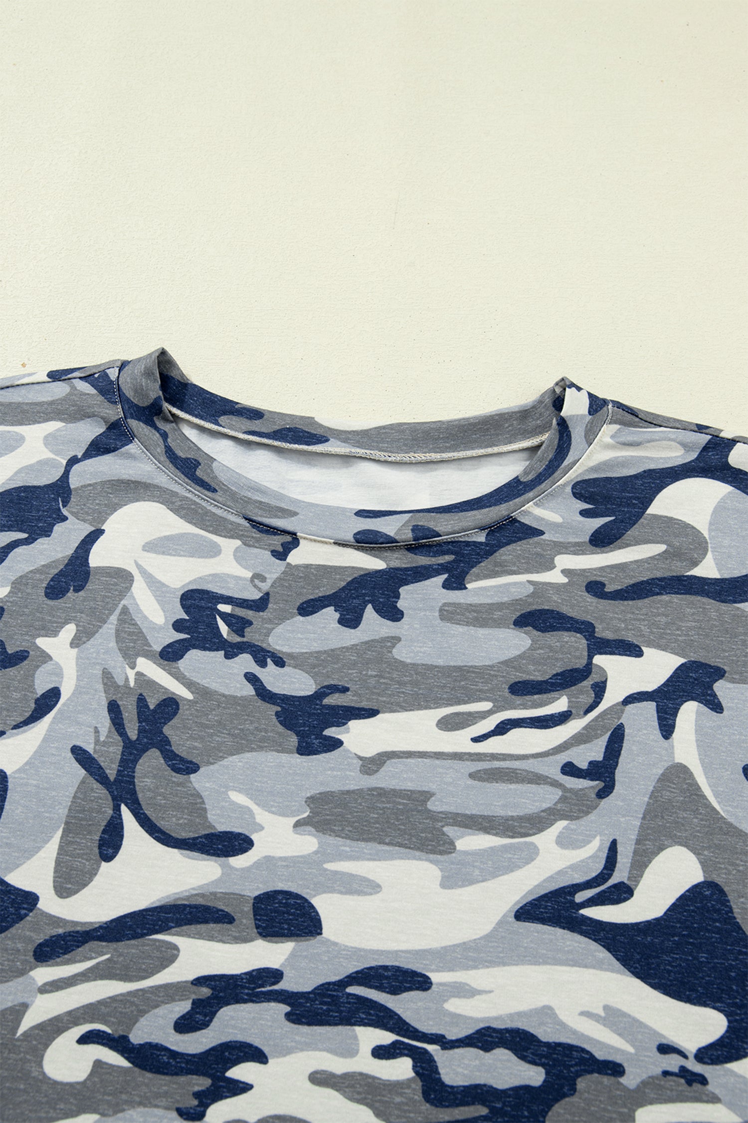 Green Plus Size Camo Print Crew Neck Short Sleeve Tee