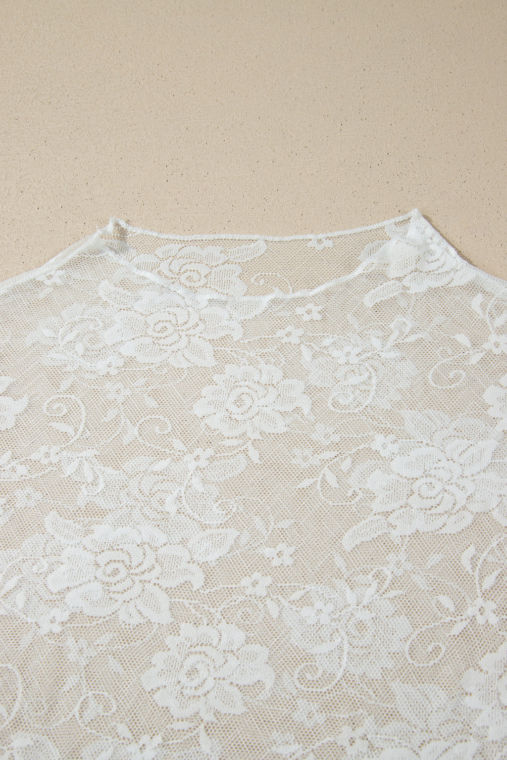 Black Plus Size Floral Mesh Long Sleeve Top