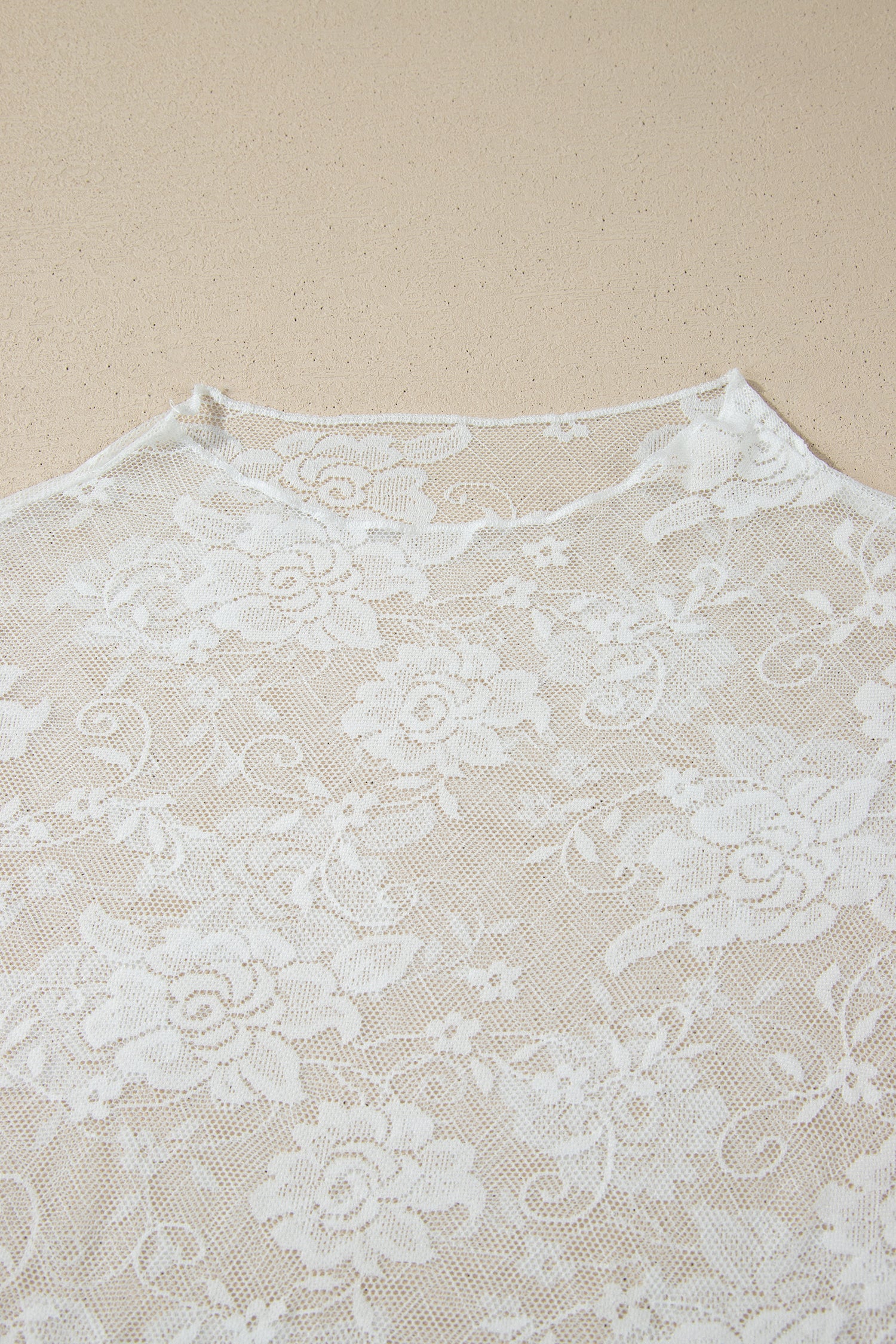 Black Plus Size Floral Mesh Long Sleeve Top