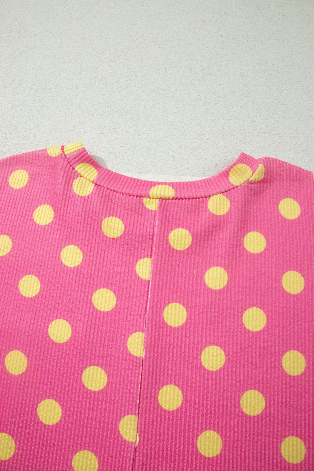 Sky Blue Twisted Rib Polka Dot Print Plus Size T Shirt