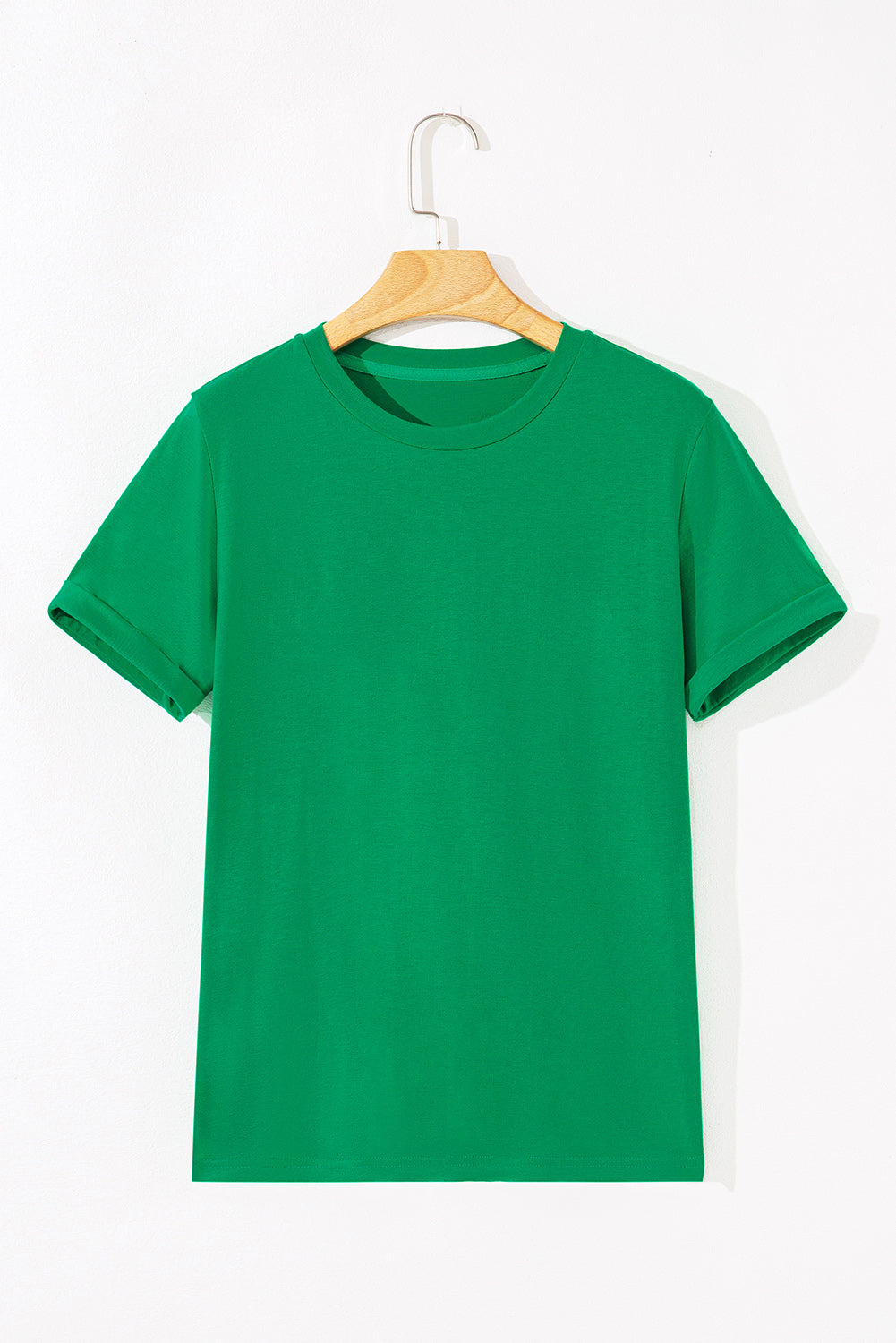 Dearlove Red Casual Plain Crew Neck Tee