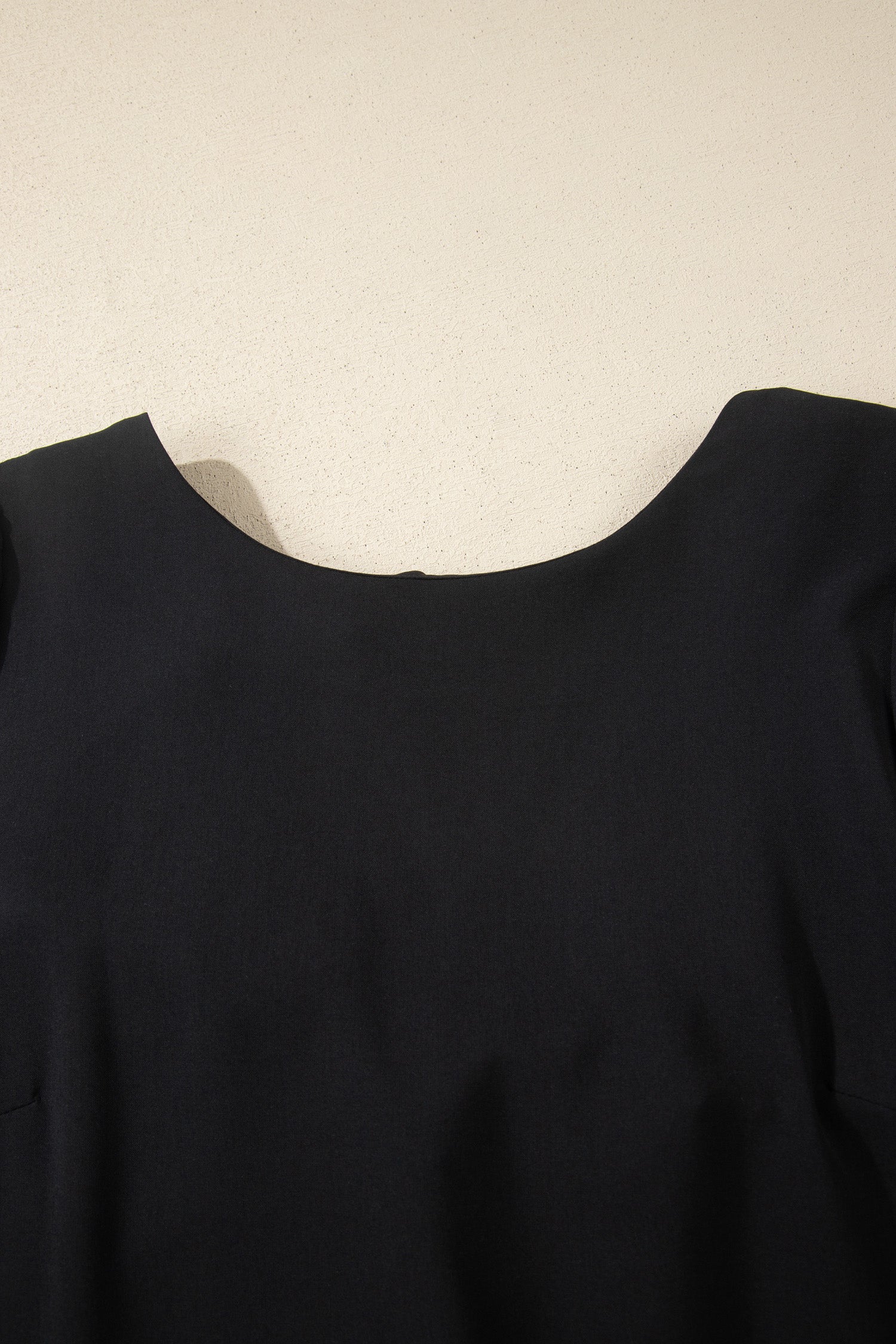 Black Bow Decor Backless Short Sleeve Shift Mini Dress