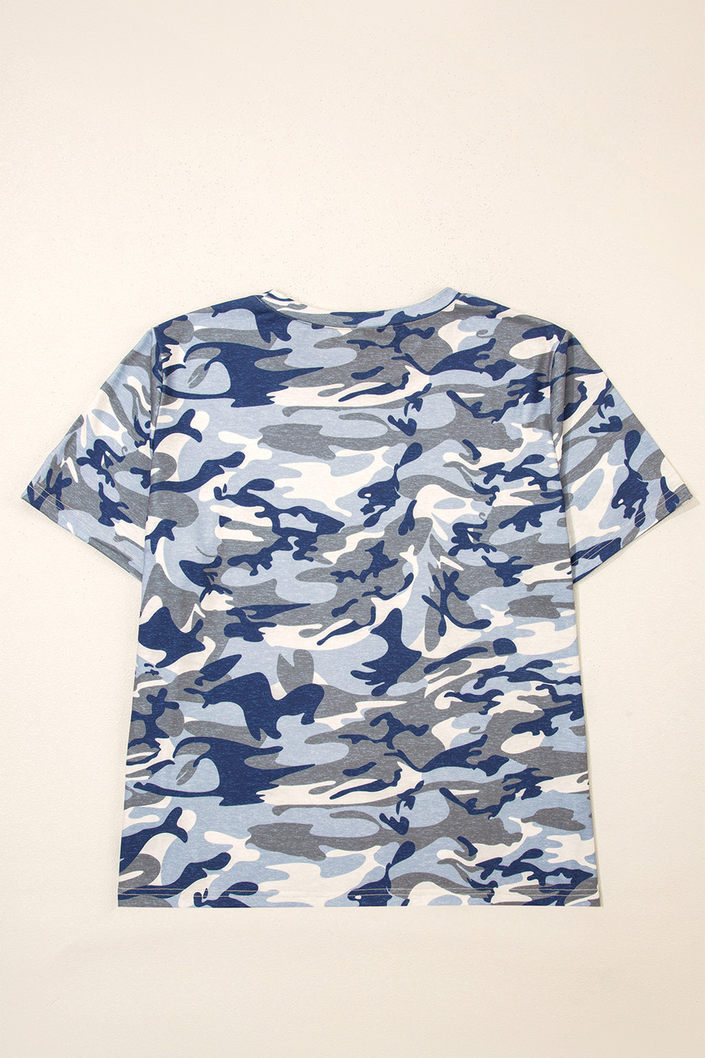 Green Plus Size Camo Print Crew Neck Short Sleeve Tee