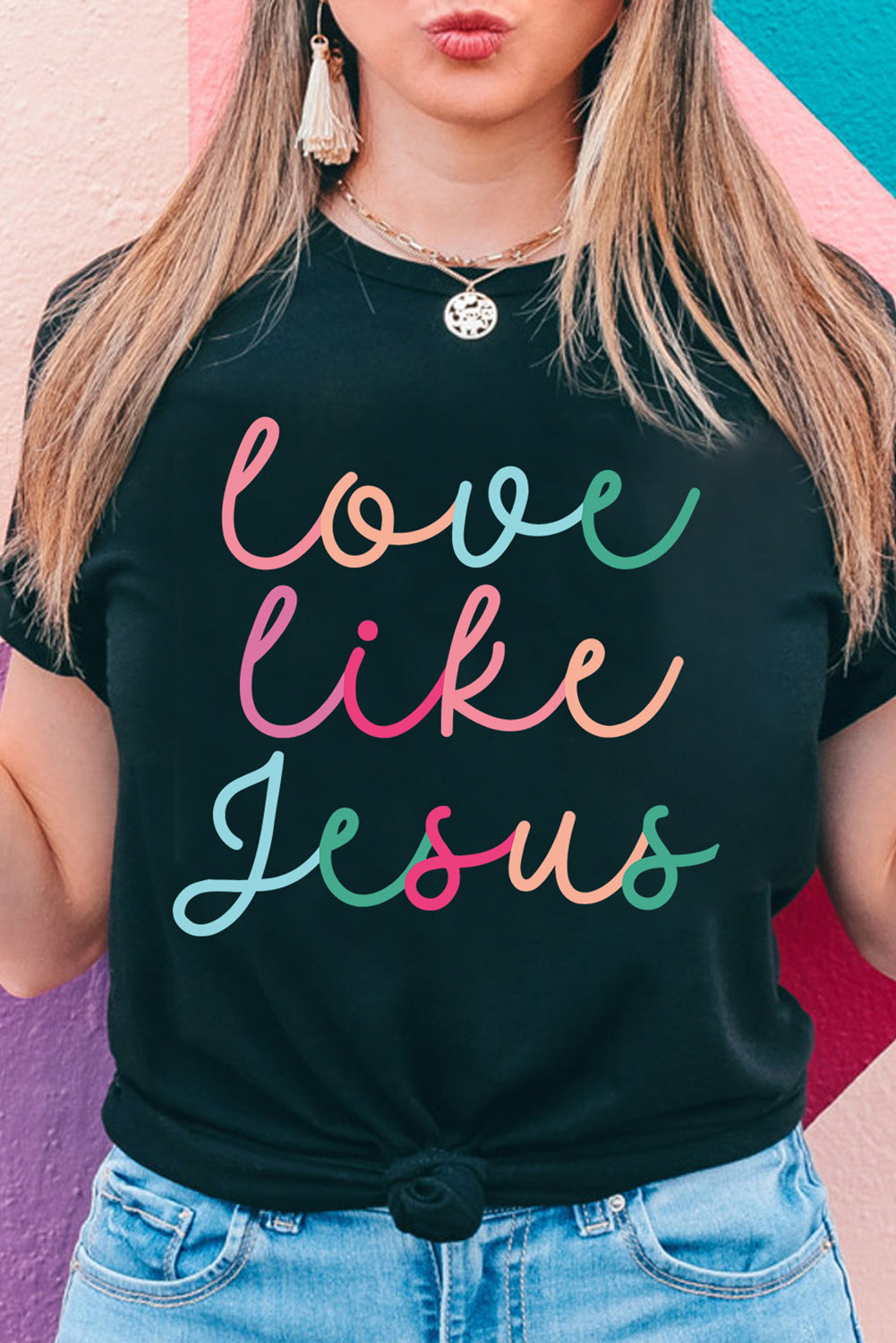 Love Like Jesus Graphic Crewneck Tee – Black