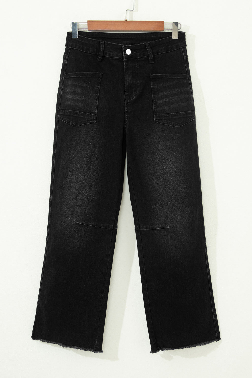 Beau Blue Frayed Cropped Straight Jeans