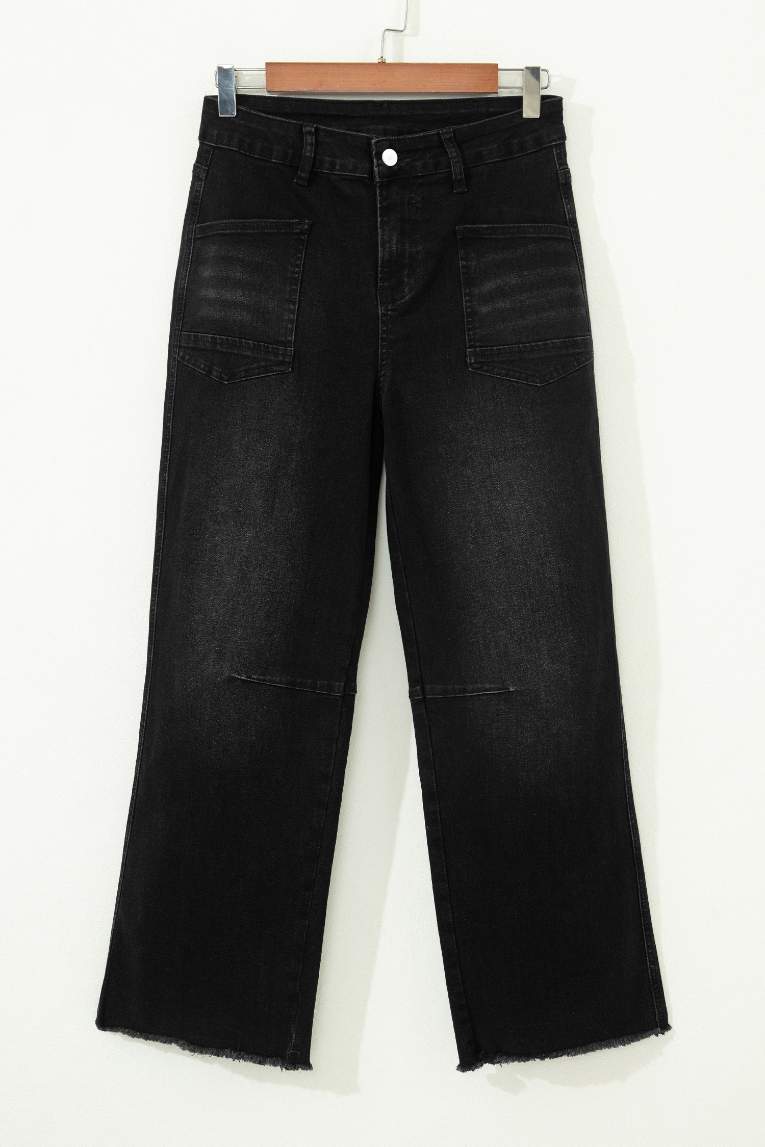 Beau Blue Frayed Cropped Straight Jeans