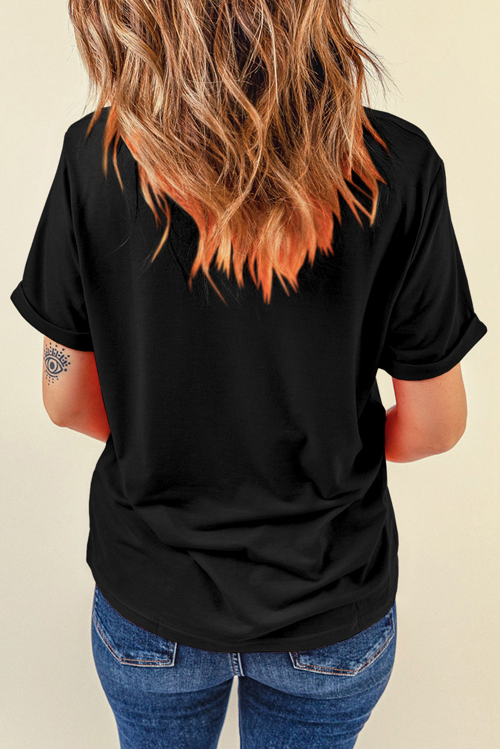 Dearlove Red Casual Plain Crew Neck Tee